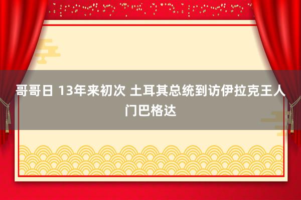 哥哥日 13年来初次 土耳其总统到访伊拉克王人门巴格达