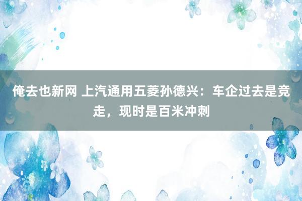 俺去也新网 上汽通用五菱孙德兴：车企过去是竞走，现时是百米冲刺