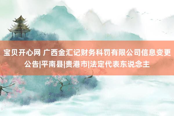 宝贝开心网 广西金汇记财务科罚有限公司信息变更公告|平南县|贵港市|法定代表东说念主